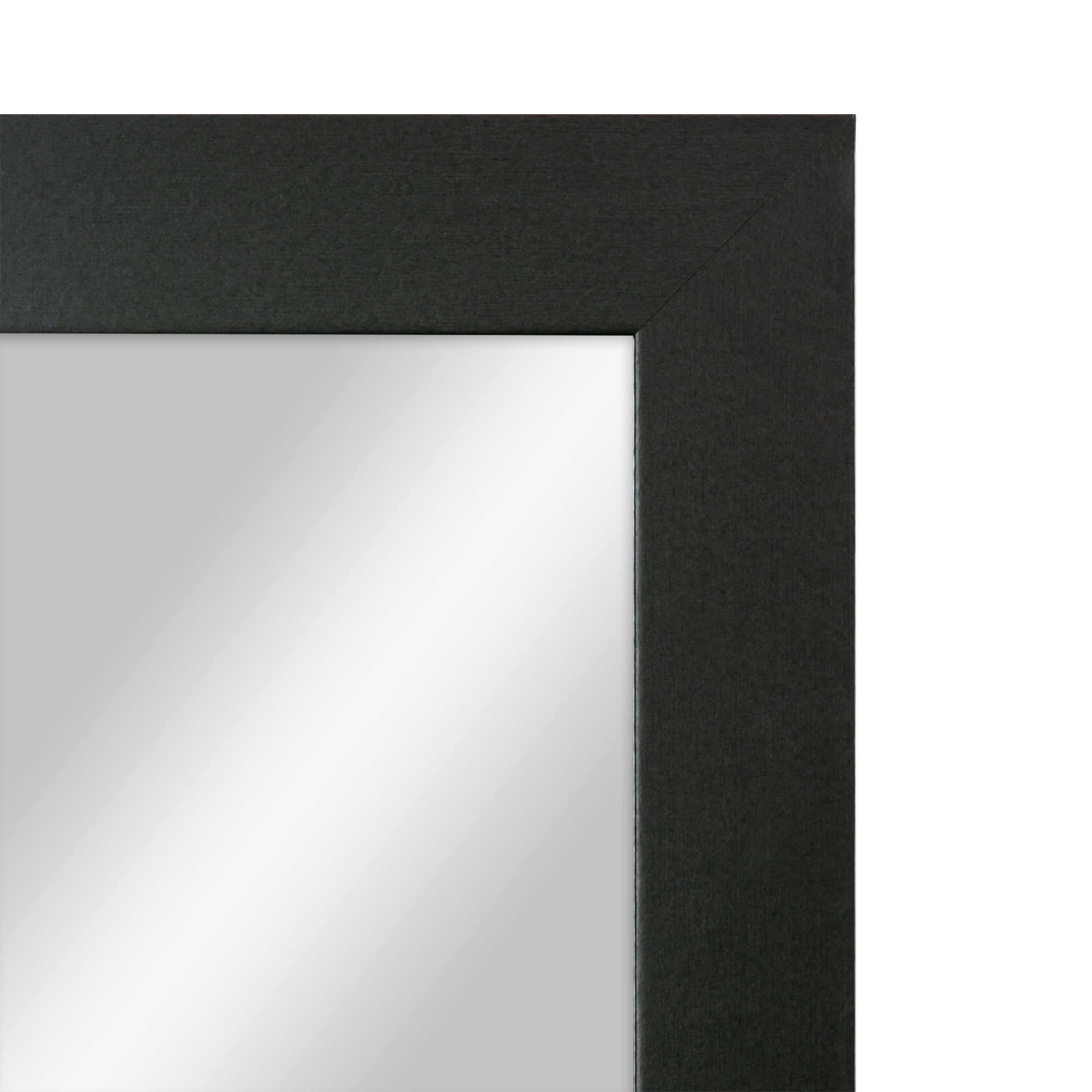 Mainstays Over-the-Door Rectangular Mirror, Black, 14.25 in x 50.45 in