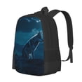 thumbnail image 1 of Easygdp Lonely Night Wolf Mochila de Gran Capacidad Minimalista Ideal para Escuela, Viajes y Uso Diario, 1 of 6