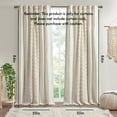 thumbnail image 3 of Cotton Printed Curtain Panel with Chenille Stripe and Lining, Decorative Boho Curtains with Tassels for Kitchen Bedroom, 1 Panel, 3 of 9