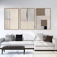thumbnail image 6 of HPNIUB Large Abstract Neutral Framed Canvas Wall Art Mid Century Beige Brown Gray Textured Painting Set of 3 for Living Room Bedroom Office 24x36 Inch, 6 of 9