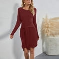 thumbnail image 1 of Gspmoly Robes pour Femmes Grande Taille, Mode Femmes Robe Aguichant Décontractée Unie Robe à Manches Longues Robe Bandage Robe de Cocktail Aubaines, 1 of 1