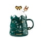 thumbnail image 2 of Taza de decorativa para árbol de Navidad, novedad pintada con tapa, taza de de 17 en hogar, de Navidad, uso verde Macarena Taza de café impreso, 2 of 7