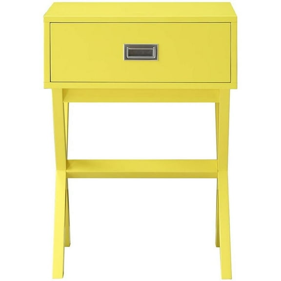 Pemberly Row One-Drawer Mid-Century Wood End Table in Yellow