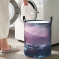 thumbnail image 6 of Uemuo lighthouse Waves Torrential Rain Pattern Circular Laundry Hamper Basket with handles,Collapsible laundry basket,Large capacity laundry hamper,Laundry Organizer-, 6 of 8