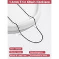 thumbnail image 7 of FOCALOOK Black Chain Necklace for Women Stainless Steel Hypoallergenic Rolo Cable Replacement Chains for Pendant Jewelry Gift for Girlfriend 1.4MM 20", 7 of 7
