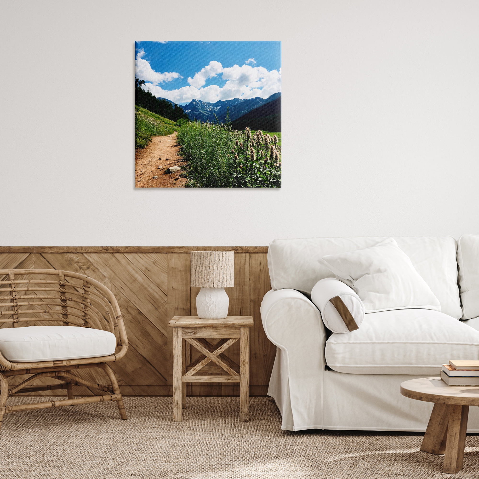 Stupell Industries Lovely Path with Clouds Landscape & Nature Photography Wrapped Canvas Art Print Wall Art, 30 x 30