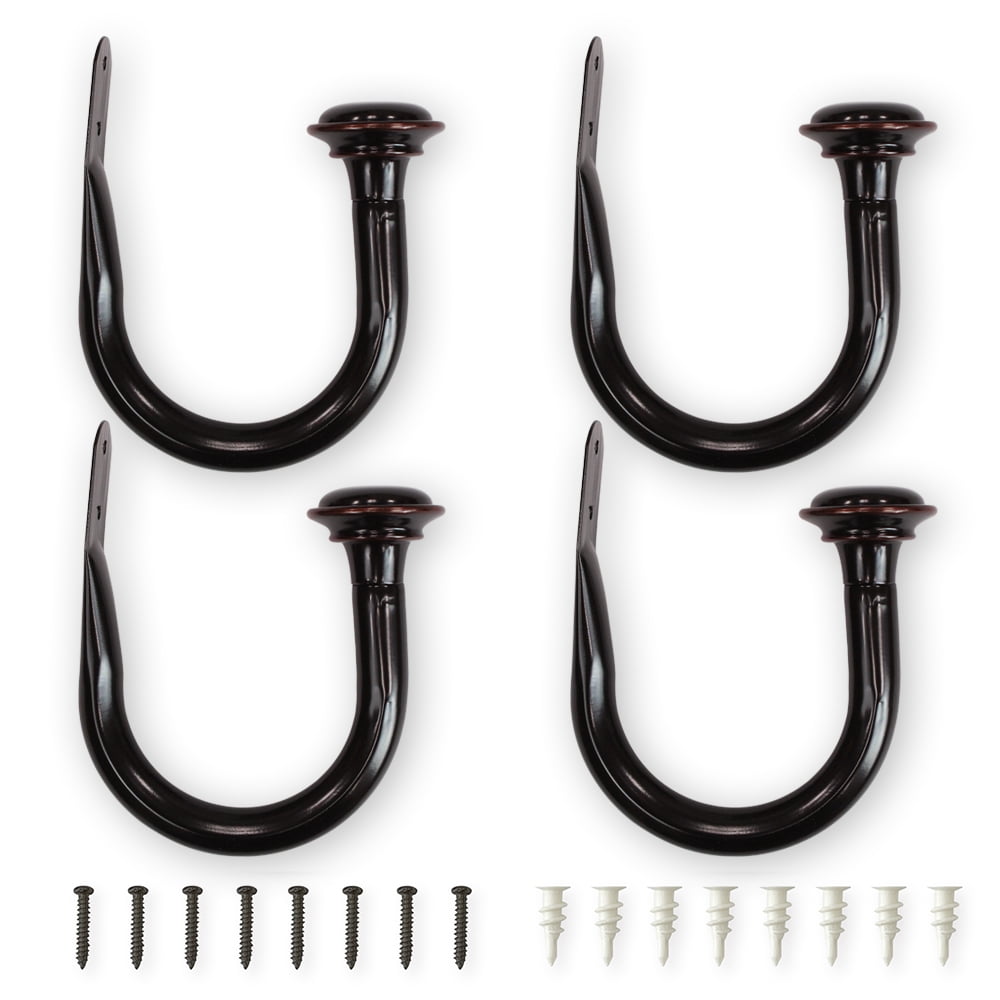 Lumi Drapery Curtain Holdbacks, Oil Rubbed Bronze, Set of 4