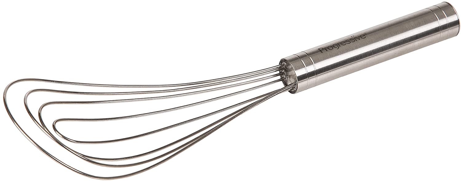 Prepworks by Progressive 10" Flat Whisk, Handheld Steel Wire Whisk Perfect for Whisking, Flat