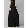 thumbnail image 4 of Women Elegant Solid Hollow Floral Lace Smocked High Waist Flowy A Line Swing Maxi Long Skirt, 4 of 7
