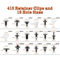 thumbnail image 2 of Car Retainer Clips & Fasteners Kit \u2013 18 Universal Sizes Nylon Bumper, Fender Rivets, Door Panel Clips, and Plastic Rivets with Removal Tool for Toyota, Ford (415pcs), 2 of 6
