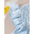thumbnail image 5 of Amidoa Girls Summer 2 Piece Outfits Kids Ruffle Sleeve Short Sleeve and Shorts Casual Clothing Sets Blue Size 12, 5 of 7