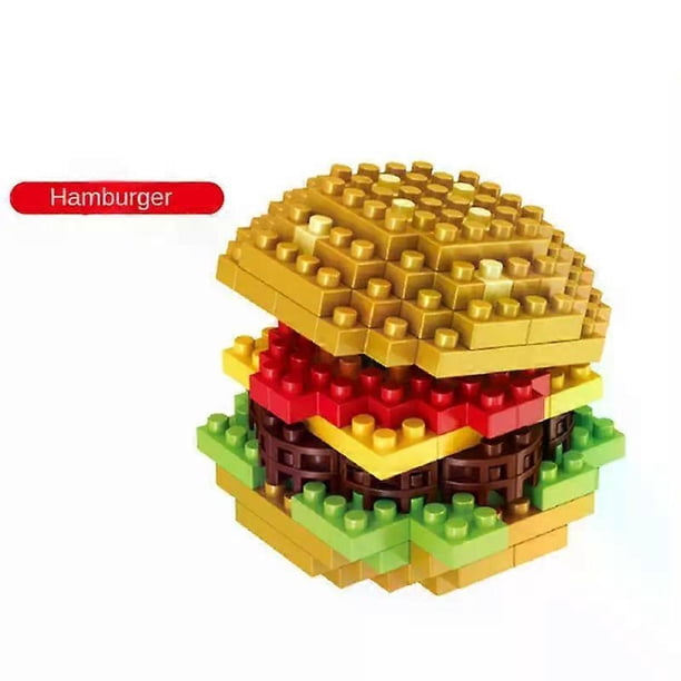 French Fries Sushi Mini Building Blocks Children's Toys Food Modeling Building Blocks Fast Food Burger Ice Cream