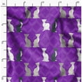 thumbnail image 2 of Soimoi Popeline de Coton Violette Tissu Décor Animal Chat Trèfle Imprimé BTY 58 Pouces de Large, 2 of 6