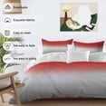 thumbnail image 3 of 3 Piece Red Gray Ombre Duvet Cover Set Twin Size, Microfiber Comforter/Quilt Cover with Corner Ties and 2 Pillowcases, Modern Gradient Abstract Art All Season Soft Bedding with Zipper Closure, 3 of 8