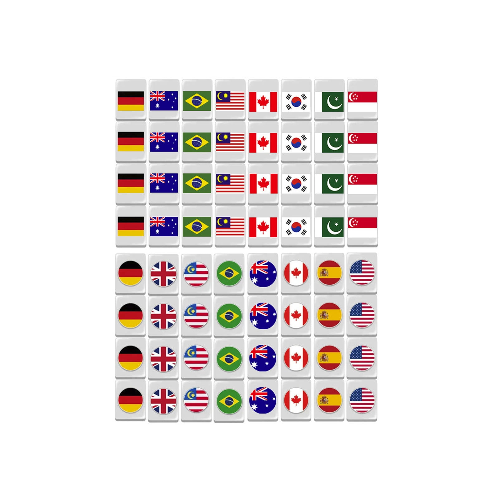 HEWANG Mahjong Block Set, 65 Tiles SeasideEscape Game Blocks, Seaside Escapes Game, Portable Travel Mahj- Tiles, National Flag Mahjong Tile Set, for Travel Picnic Spring Gathering