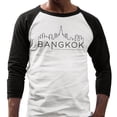 thumbnail image 2 of Skyline Bangkok Three-Quarter Raglan Sleeve Baseball Shirt Unisex X-Large White/Black, 2 of 5
