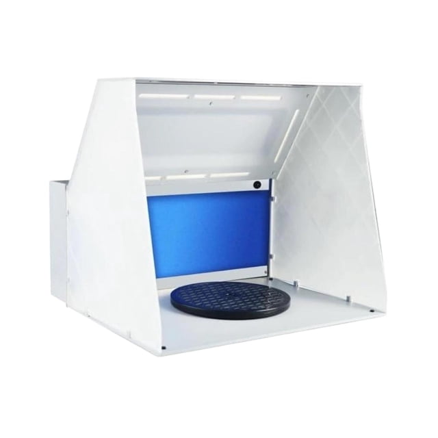 FashionCha Airbrush Spray Booth LED Illumination Portable with Handle Versatile Turntable Paint Booth for Nail DIY Projects Craft Models