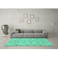 thumbnail image 3 of Ahgly Company Machine Washable Indoor Rectangle Abstract Turquoise Blue Modern Area Rugs, 6' x 9', 3 of 4