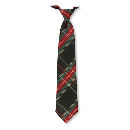 

Cookie s Adjustable Banded Necktie with Clip - black/red/white/gold *plaid #63* 16