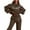 Brown, variant on Sweatsuits Women 2 Piece Outfit Jogger Set Hoodie Top and Loose Fit Wide Leg Pants Tracksuit Set Trouser Suit Casual Fitness Set Sports Suit Valentine's Day