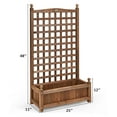 thumbnail image 2 of Costway 2 PCS Solid Wood Planter Box with Trellis Weather-Resistant 25"x11"x48", 2 of 11