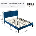 thumbnail image 2 of VECELO Full Size Upholstered Beds, Modern Platform Bed Frame with Adjustable Headboard, Wooden Slats Support/No Box Spring Needed, Dark Blue, 2 of 12