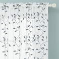 thumbnail image 7 of Deconovo Embroidered White Sheer Curtains, 2 Panels Curtains with Leaves Pattern for Balcony - 2 Panels, Each 52x45 in, Gray, 7 of 7