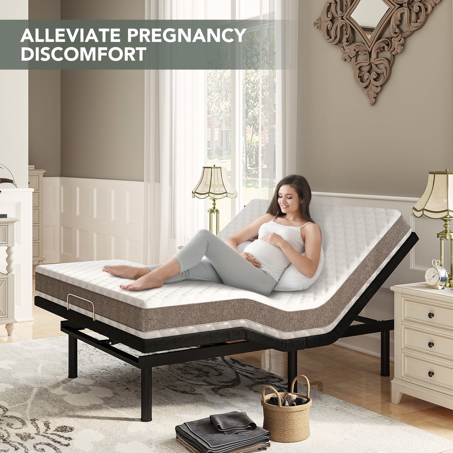 Queen Bed Frame Adjustable Head and Foot Incline,Adjustable Bed Base