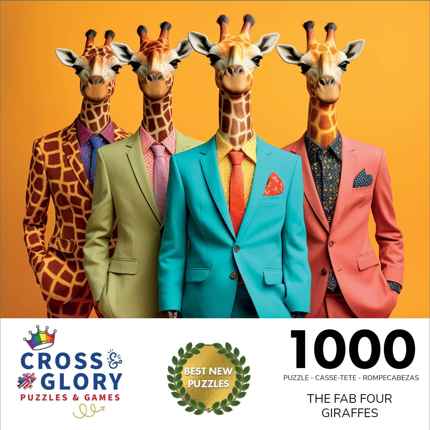 The Fab Four Giraffes 1000 Piece Jigsaw Puzzle by Cross & Glory Eco