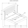 thumbnail image 5 of Pemberly Row California King Wingback Velvet Upholstered Bed Pacific Blue, 5 of 5