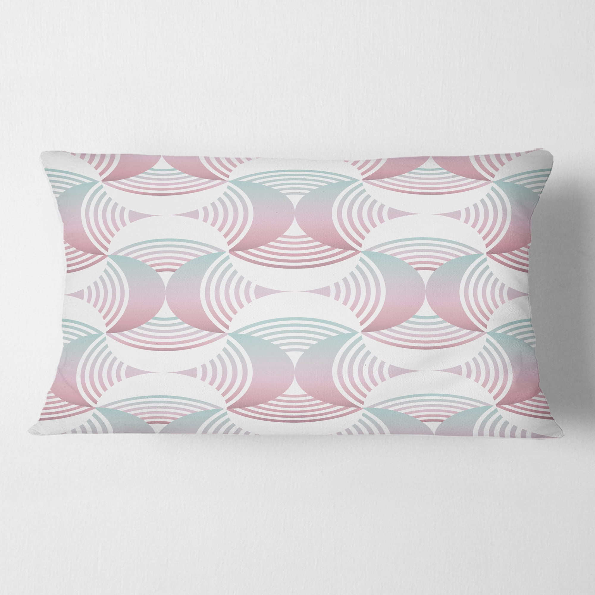 Designart Retro Geometrical Abstract Pattern I' Mid-Century Modern Throw Pillow - 12x20
