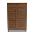 thumbnail image 3 of Bowery Hill Wood 5-Shelf and Drawer Shoe Cabinet in Walnut Brown, 3 of 10
