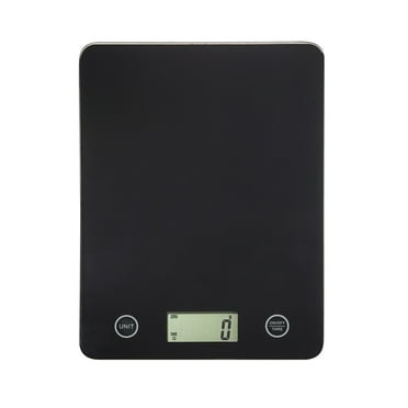 chefservz Digital Kitchen Precision Scale, Tempered Glass, Up to 11 lbs (5 kg) in oz/g -Black