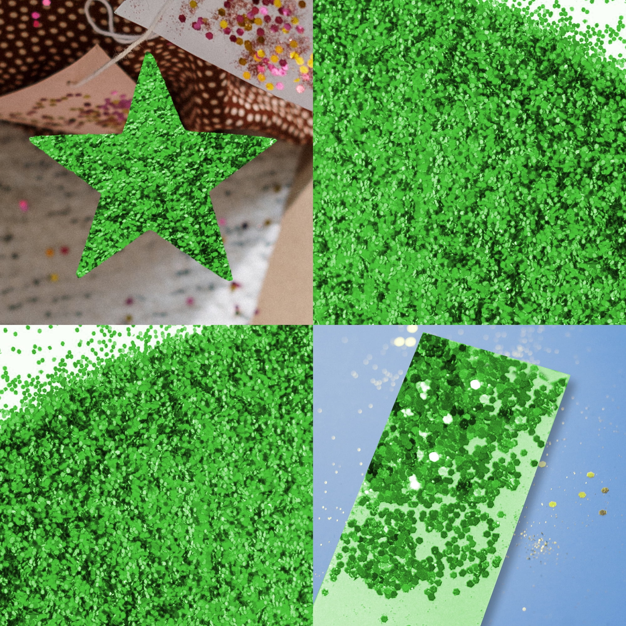 BAZIC Glitter Shaker 1 LB Green Color, Halloween Sparkling Powder, 12-Pack