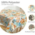thumbnail image 3 of 60x84inches Eucalyptus Leaves Fall Tablecloth Orange Blue Leaves Print Rectangle Table Cloth Cover Autumn Kitchen Dining Table Decoration for Thanksgiving Day Harvest Party Outdoor Camping, 3 of 7