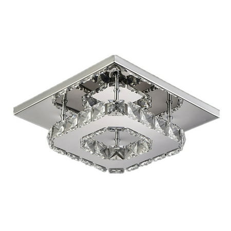 

LeKY Ceiling Lamp Simple Appearance High Brightness Non-Glaring Flicker Free Eye Protection Faux Crystal Indoor Square LED Ceiling Lamp Lighting Fixture Household Supplies White Light. 12W