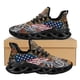 thumbnail image 1 of Zapatillas de deporte de malla transpirable para exteriores, con diseño de ciervo y bandera estadounidense, amortiguación de impactos, para caminar en verano., 1 of 6