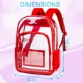 thumbnail image 4 of AGSDON Clear Backpack, Heavy Duty Transparent Bookbag, See Through PVC Backpacks for Men - Red, 4 of 8