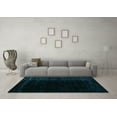 thumbnail image 3 of Ahgly Company Indoor Square Abstract Turquoise Blue Modern Area Rugs, 5' Square, 3 of 4