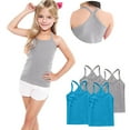 thumbnail image 6 of ZACPNCV 4 Pieces Girls Dance Tank Tops Racerback Camisole Undershirts Spaghetti Strap Camis Dance Clothes Tank Tops for Girls Gray 12-24 Months, 6 of 7