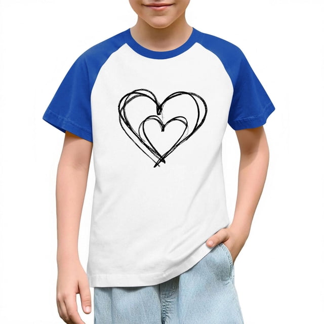 Blusas y camisas de manga corta con cuello redondo para niños y niñas, blusa de manga corta con estampado de cuello redondo