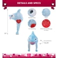 thumbnail image 5 of Dollibu I Love You Heart Blue Dolphin Plush Hat - 19 inches, 5 of 6