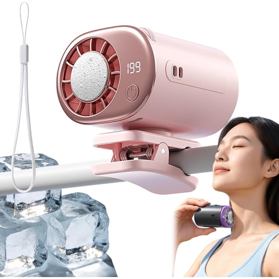 2026 Car Clip on Air Conditioner Fan with LED Display - 360° Rotation, 199 Speeds Adjustable, USB Rechargeable Personal Cooling Fan, 16℃ Semi-Cooling Wide Clamp Detachable
