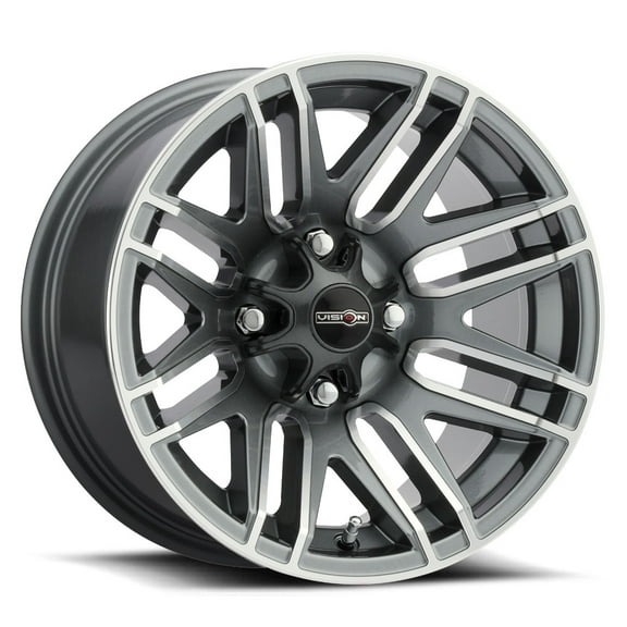 14x7 Vision 112 Assault Gunmetal Machined UTV Wheel 4x137 (2.5mm)