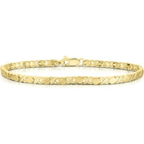 Floreo 10k Yellow Gold XOXO X and O Satin and High Polish Finish Bracelet