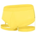 thumbnail image 2 of HXWCHs Men's Athletic Underwea Thin Ice Silk Summer Low Waist Men's Underwear Briefs Comfortable Design for Night Club Wear Yellow XL, 2 of 3