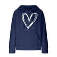 thumbnail image 7 of Tunic Tops for Women Loose Fit Leggings Winter Classic Hooded Long Sleeve Bubble Cold Shoulder Drawstring Heart Print Hoodie Cotton Hoodies Sweatshirts(Navy,XXXXXL), 7 of 7