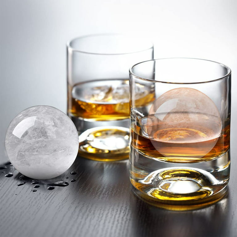 HomChum Black Round Silicon Ice Cube Ball Maker Tray 6 Large Sphere Molds  Bar Christmas Gifts for Whiskey, Reusable, BPA Free, 7 Inch, Black 