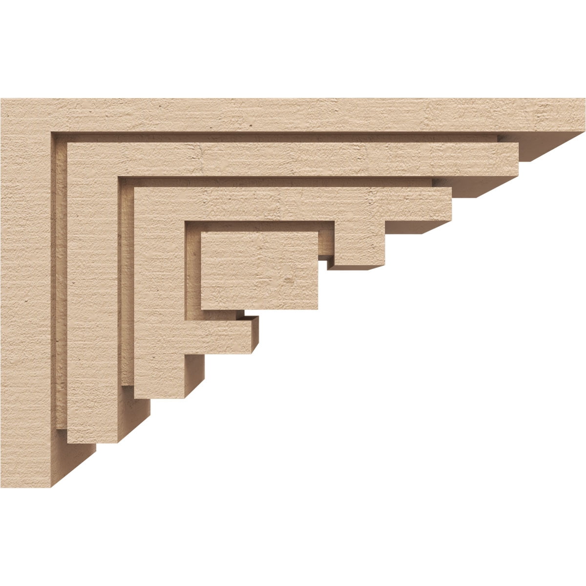 5"W x 15"D x 10"H Classic Landon Rough Cedar Woodgrain TimberThane Corbel, Primed Tan