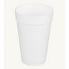 Dart 16J16, 16 Oz. White Foam Cup and Translucent Lid with Straw Slot, Customizable Disposable Hot and Cold Drink Beverage Soda Cups (100)